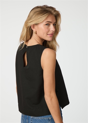 Svetlana linen top Sort Neo Noir 